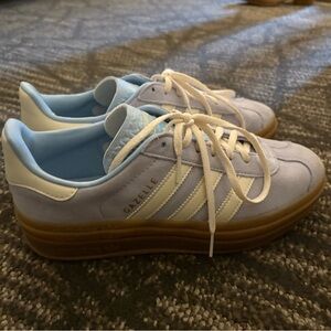 Adidas Gazelle Women's Shoes - Light Blue and White